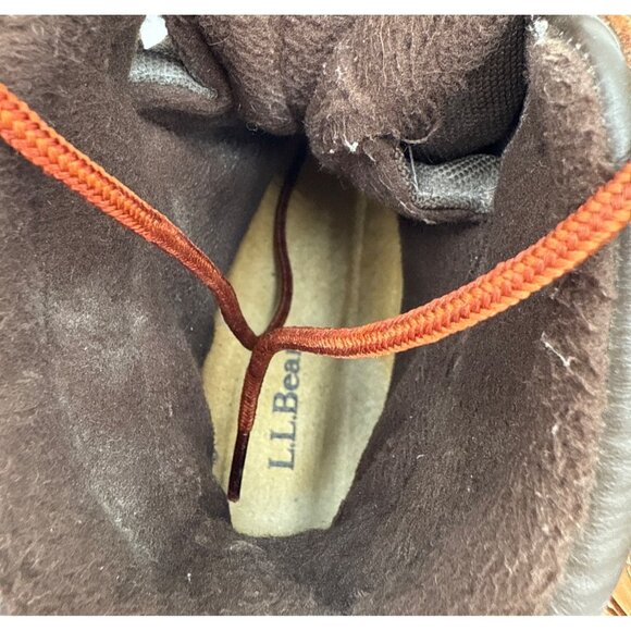 LL Bean Mens 12M Brown Leather Primaloft Storm Chaser Winter Duck Boots TEK 2.0 - Picture 14 of 16